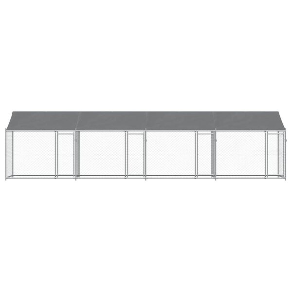 vidaXL Jaula para c&atilde;o com telhado/portas 8x2x2 m a&ccedil;o galvanizado cinza
