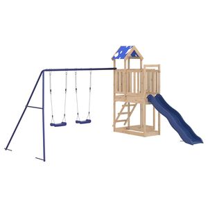 vidaXL Conjunto de brincar p/ exterior madeira de pinho maci&ccedil;a