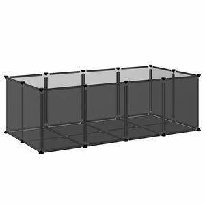 vidaXL Gaiola para animais pequenos 144x74x46,5 cm PP e a&ccedil;o preto