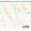 vidaXL Cortina luzes pingente gelo 10m 400 LED 8 fun&ccedil;&otilde;es colorido