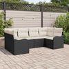 vidaXL Conjunto de Sof&aacute; de Jardim 6 pcs Preto Rattan Sint&eacute;tico