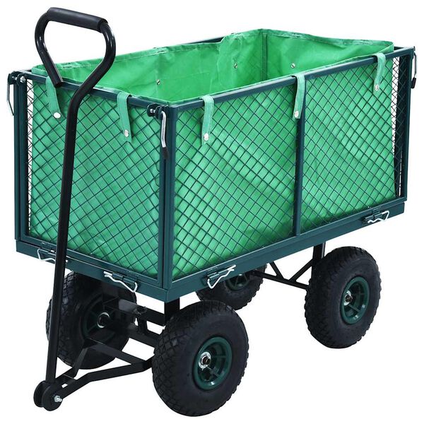 vidaXL Carrinho de m&atilde;o para jardim 350 kg verde