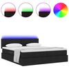 vidaXL Cama com luzes de tira LED Preto 180 x 200 cm tecido