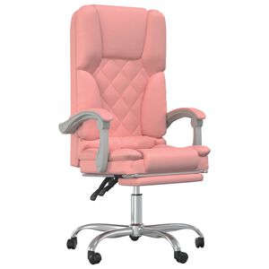 vidaXL Cadeira escrit&oacute;rio massagens reclin&aacute;vel couro artificial rosa