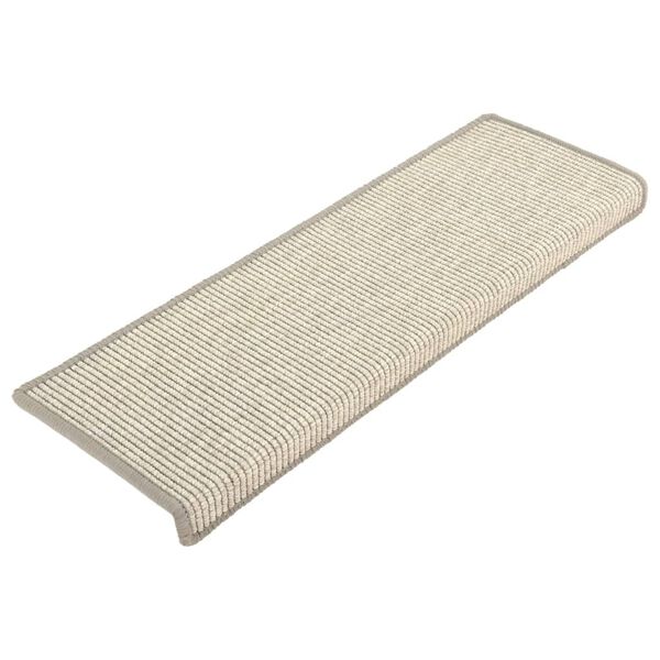 vidaXL Tapetes de escada 15 pe&ccedil;as 65x21x4 cm prateados com borda retangular
