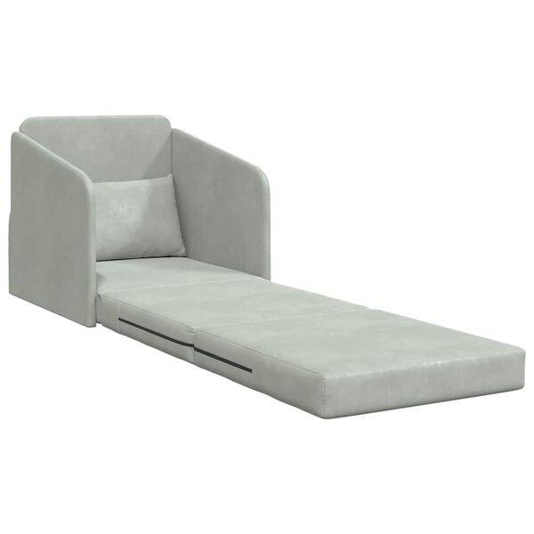vidaXL Sof&aacute;-Cama Cinzento-claro 65 x 80 x 83 cm Veludo