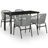vidaXL 5 pcs conjunto de jantar para jardim cinzento