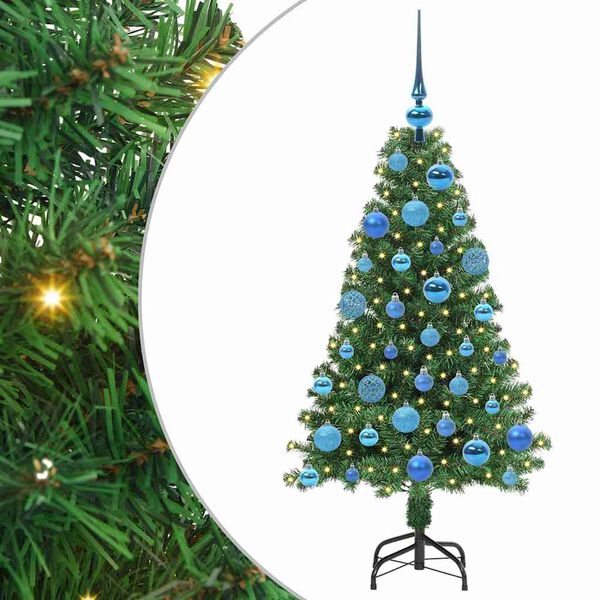 vidaXL &Aacute;rvore de Natal Artificial Verde 120 cm PVC, A&ccedil;o e Pl&aacute;stico