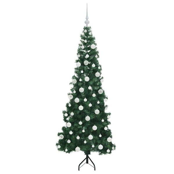 vidaXL &Aacute;rvore de Natal artificial de canto Verde 180 cm PVC e Metal