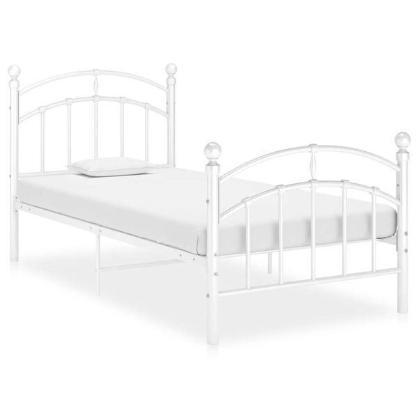 vidaXL Estrutura de cama 100x200 cm metal branco