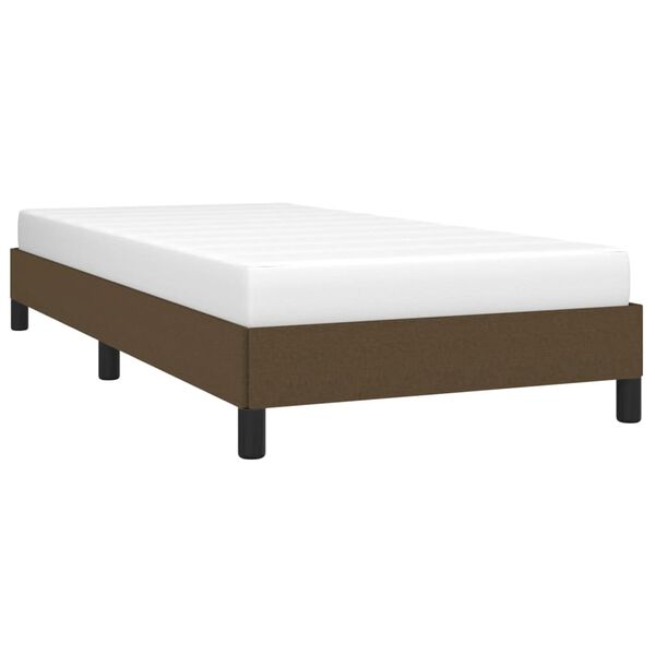 vidaXL Estrutura de cama sem colch&atilde;o 90x200 cm tecido castanho-escuro