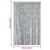 vidaXL Cortina anti-insetos 118x220 cm chenille cinzento/preto/branco