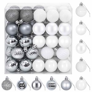 vidaXL Conjunto de Bolas de Natal 100 unid. Branco e Cinza 4 cm