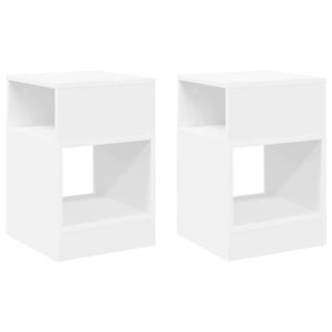 vidaXL Mesa de apoio 2 unid. Branco 30,5 x 30 x 45 cm