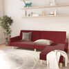 vidaXL Sof&aacute;-cama de 2 lugares com apoio de p&eacute;s tecido vermelho tinto