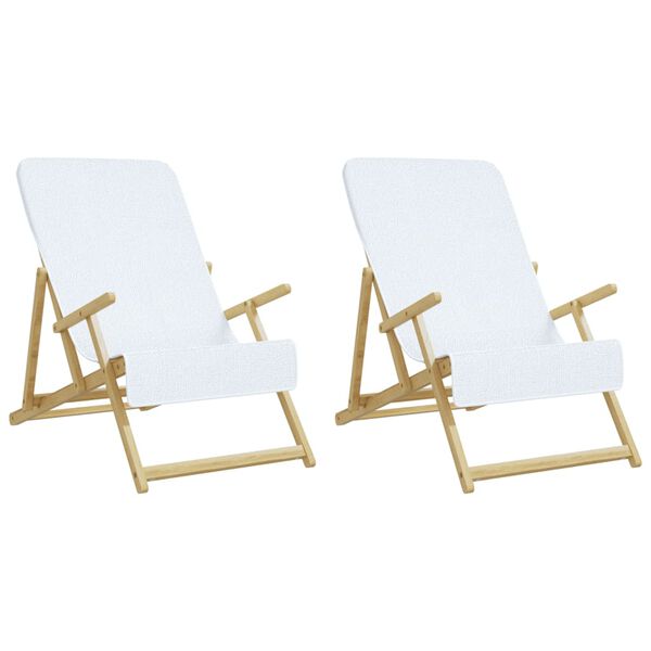 vidaXL Toalhas de praia 2 pcs 60x135 cm tecido 400 GSM branco