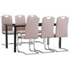 vidaXL 7 pcs conjunto de jantar couro artificial cappuccino