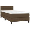 vidaXL Cama com molas/colch&atilde;o 90x190 cm tecido castanho-escuro