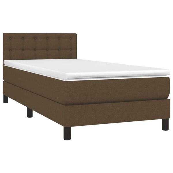 vidaXL Cama com molas/colch&atilde;o 90x190 cm tecido castanho-escuro