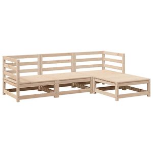 vidaXL 4 pcs conjunto sof&aacute;s de jardim madeira de pinho maci&ccedil;a