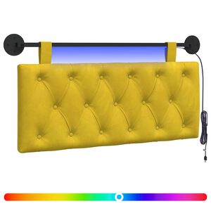 vidaXL Cabeceira suspensa Com luz LED Amarelo Veludo