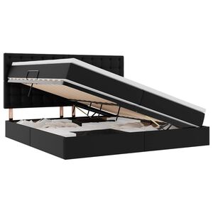 vidaXL Cama com Armazenamento Preto 200 x 200 cm Couro Sint&eacute;tico