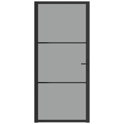 vidaXL Porta de interior 93x201,5 cm vidro ESG e alumínio preto