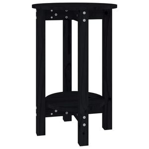 vidaXL Mesa de centro &Oslash; 40x60 cm madeira de pinho maci&ccedil;a preto