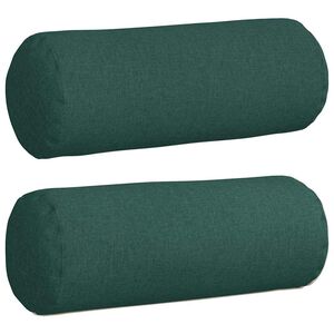 vidaXL Almofadas de Apoio 2 pcs Verde Escuro &Oslash; 25 x 70 cm tecido