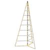 vidaXL &Aacute;rvore de Natal de metal KUOPIO 210 cm Branco quente A&ccedil;o Preto