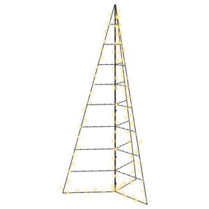 vidaXL &Aacute;rvore de Natal de metal KUOPIO 210 cm Branco quente A&ccedil;o Preto
