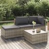 vidaXL 4 pcs conjunto lounge de jardim c/ almofadões vime PE cinzento