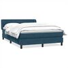 vidaXL Cama box spring com colch&atilde;o 160x210 cm veludo azul escuro