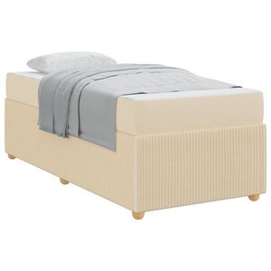 vidaXL Estrutura da Cama com colch&atilde;o Creme 80 x 200 cm tecido
