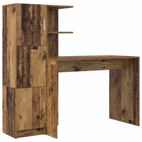 vidaXL Mesa 2 pcs Madeira antiga