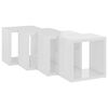 vidaXL Prateleiras parede forma de cubo 4pcs 22x15x22 cm branco brilh.