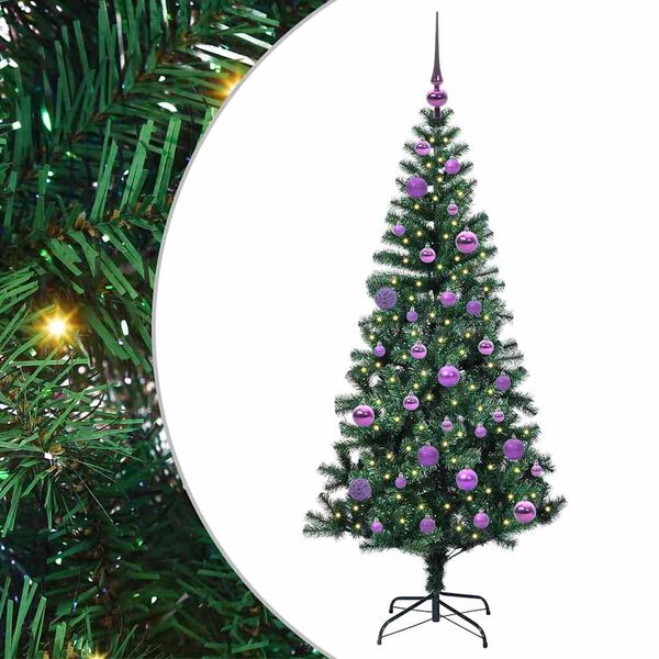 vidaXL &Aacute;rvore de Natal Artificial Pr&eacute;-iluminada Verde 150 cm