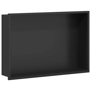 vidaXL Nichos de Chuveiro Preto 45 x 30 x 9,5 cm A&ccedil;o inoxid&aacute;vel
