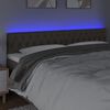 vidaXL Cabeceira cama luzes LED tecido 180x7x78/88cm cinza-acastanhado