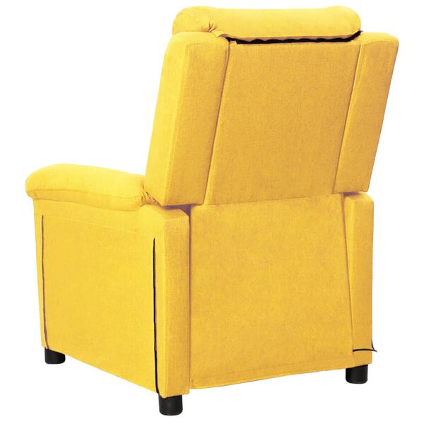 vidaXL Poltrona de massagens tecido amarelo-claro