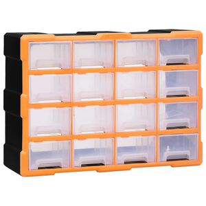 vidaXL Caixa organizadora com 16 gavetas m&eacute;dias 52x16x37 cm