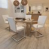 vidaXL Cadeiras de jantar cantilever 4 pcs couro artificial branco