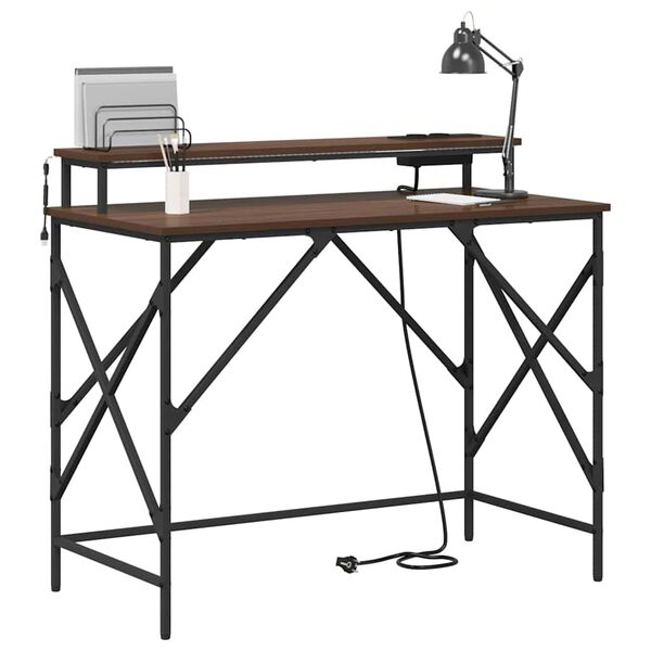 vidaXL Mesa Carvalho Marrom 100 x 50 x 86,5 cm Madeira processada