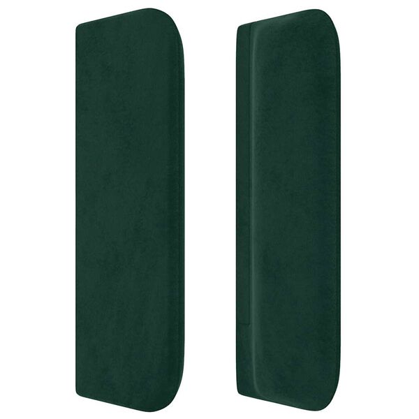 vidaXL Cabeceira de cama c/ abas veludo 93x16x78/88 cm verde-escuro