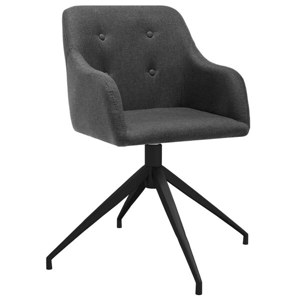 vidaXL Cadeiras de jantar girat&oacute;rias 2 pcs tecido cinzento-escuro