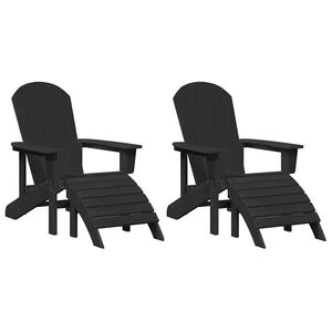 vidaXL Cadeira de Jardim 2 pcs Preto 83 x 74 x 92 cm Polietileno