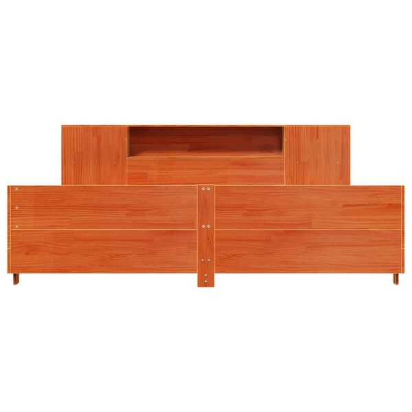 vidaXL Cama sem colch&atilde;o 180x200 cm pinho maci&ccedil;o castanho-mel