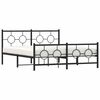 vidaXL Estrutura de cama com cabeceira e p&eacute;s 150x200 cm metal preto