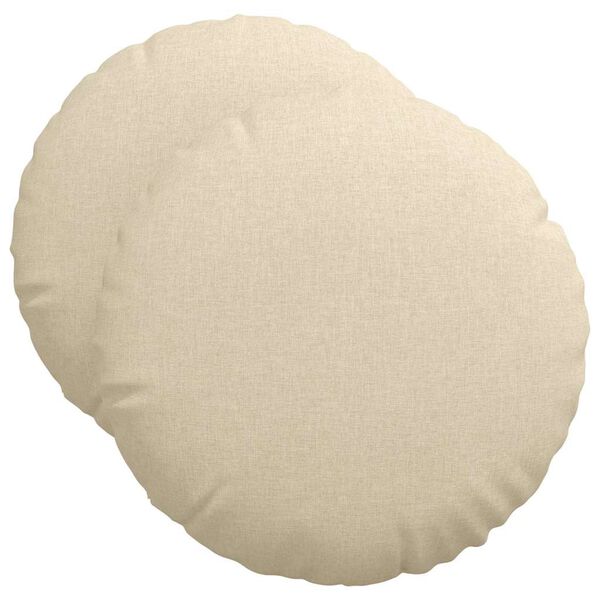 vidaXL Almofadas de Assento 2 pcs Creme &Oslash;50 x 19 cm tecido