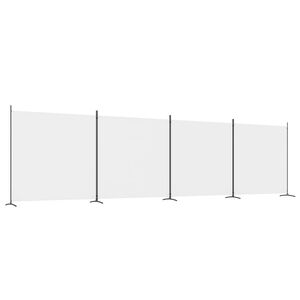 vidaXL Biombo com 4 pain&eacute;is 698x180 cm tecido branco